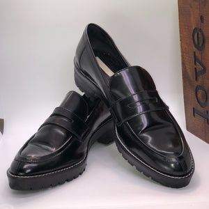 H&M Black Platform Pointed Toe Loafers ~ US 8